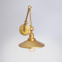 Goldene Retrolampe - E27 Wandleuchte - Gold, Schwarz, Weiß - schwenkbar, Gelenkarm