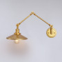 Goldene Retrolampe - E27 Wandleuchte - Gold, Schwarz, Weiß - schwenkbar, Gelenkarm