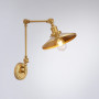 Goldene Retrolampe - E27 Wandleuchte - Gold, Schwarz, Weiß - schwenkbar, Gelenkarm