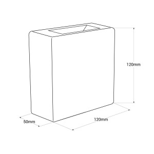 Eckige LED-Wandleuchte „Square 2“ für den Außenbereich - 3W - IP54 - doppelseitiger Lichtaustritt - Abmessungen