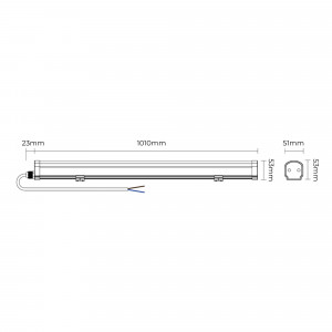 RGB + CCT Feuchtraumleuchte - 18W - RF/WLAN - 100cm - IP66 - Mi-Light - Abmessungen