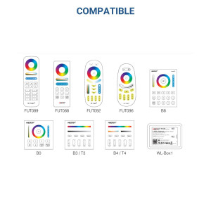 RGB + CCT Feuchtraumleuchte - 18W - RF/WLAN - 100cm - IP66 - Mi-Light - MiBoxer, alle Steuergeräte, Fernbedienung