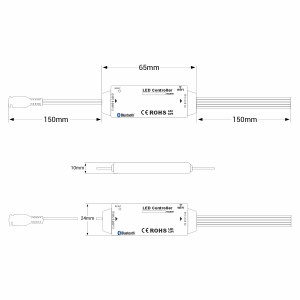 Mini RGBW Controller - WLAN + Bluetooth - 5-24V DC - 3,5A - Abmessungen