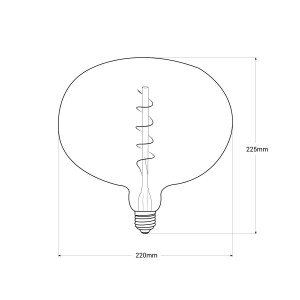 Dekorative LED Glühbirne DECOR BLAU - E27 R220 - Dimmbar - 4W - 1800K - Abmessungen