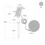 Solar LED-Streifen für den Außenbereich 18W - 12mm - 5 Meter - 2700K - IP65 - mit Fernsteuerung - Abmessungen