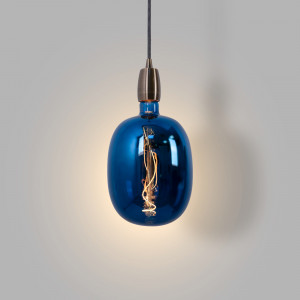 Dekorative LED Filament Lampe, blau - E27 T170 - Dimmbar - 4W - 4200K - Vintage Retro Glühfadenlampe