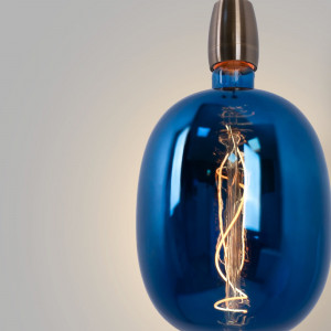 Dekorative LED Filament Lampe, blau - E27 T170 - Dimmbar - 4W - 4200K - Vintage Retro Glühfadenlampe