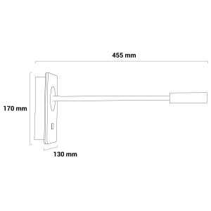 Pack x 2 - Flexible Wandleuchte LONDON - CREE LED- 3W - Schwarz - mit Schalter - Abmessungen