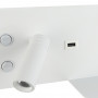 Pack x 2 - Wandspot KERTA + indirekte Lichtquelle mit USB Ladestation - 3W+7W Doppelfunktion - Weiß - USB Anschluss, LED Spot