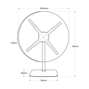 3D Hologramm Projektor mit Standfuß - Ø 52cm - 72W - Abmessungen