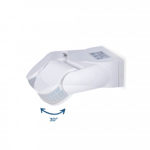 Aufbau PIR Bewegungsmelder 180° - IP54 - schwenkbarer PIR Sensor, Erfassungsbereich, einstellbar