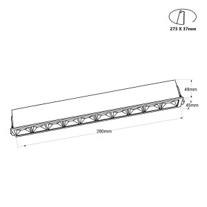 LED Deckeneinbauspot Downlight 20W - UGR18 - CRI90 - OSRAM LED - Weiß - Abmessungen Deckenspot, Einbauleuchte