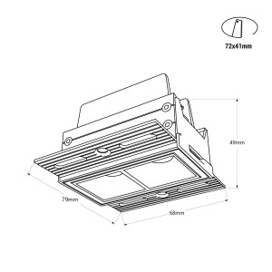 LED Einbaustrahler Gipskarton 4W UGR18 CRI90 Trimless Abmessungen LED Einbaustrahler