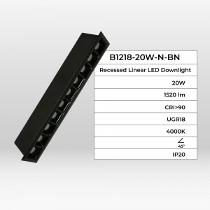 LED Deckeneinbauspot Downlight 20W - UGR18 - CRI90 - OSRAM LED - Schwarz - led downlights innenraum