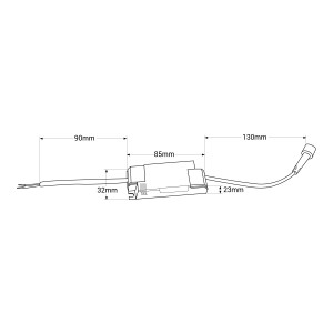 LED eckiger Einbaustrahler Gipskartonplatte - 12W - UGR18 - CRI90 - Weiß - abmessungen