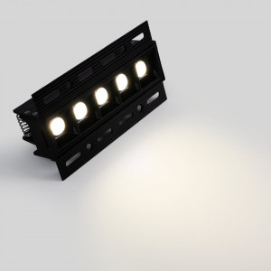 LED Einbaustrahler Gipskarton 12W UGR18 CRI90 eckig Trimless Gehäuse in Schwarz