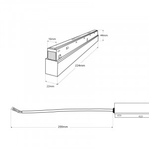 Netzteil für Magnet Schienensystem 48V 100W Schwarz abmessungen