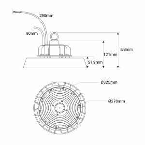 Pflanzenlampe LED Vollspektrum 150W GROW Light abmessungen