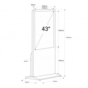 43" Full HD LCD Digital Signage Nicht Touch Infostele, Android abmessungen