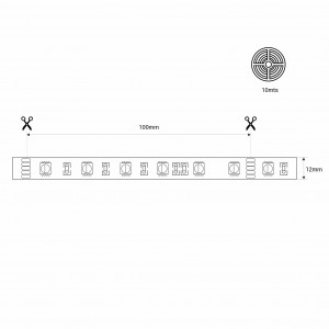 LED Streifen wasserdicht 24V tauchfähig IP68 RGBW 14,4W/m 12mm 10 Meter kürzbar