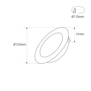 LED Einbaustrahler ultra slim 6W CCT Ø110mm Einbauöffnung abmessungen