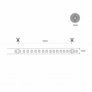 LED-Streifen 48V DC einfarbig 12W/m 10mm 20 Meter lang