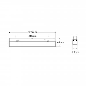 Leuchte für Magnet Schienensystem 48V CCT 12W DALI-2 dimmbar UGR18 abmessungen