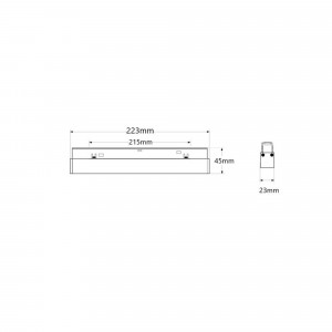 Leuchte für Magnet Schienensystem 48V CCT 12W DALI-2 dimmbar UGR18 abmessungen