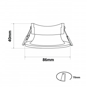 Einbaustrahler Set Ø86mm (champagner) + GU10 5,4W + Fassung deckenspot abmessungen