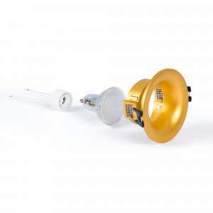 Einbaustrahler Set Ø86mm (gold) + GU10 5,4W + Fassung paulmann led spots