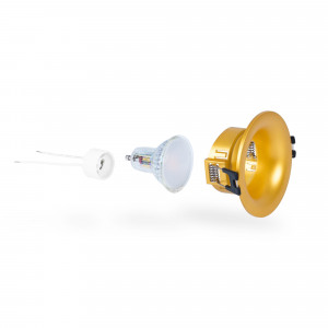 Einbaustrahler Set Ø86mm (gold) + GU10 5,4W led einbauring + spot