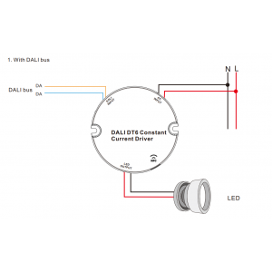 Dimmbarer DALI Treiber DT6 NFC einfarbig 220-240V - Ausgang 10-42V DC - 100-500mA - 10W