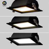 Rechteckiger LED-Einbaustrahler - Schwenkbar - CCT 60W - Schwarz - 100° LIFUD-Treiber