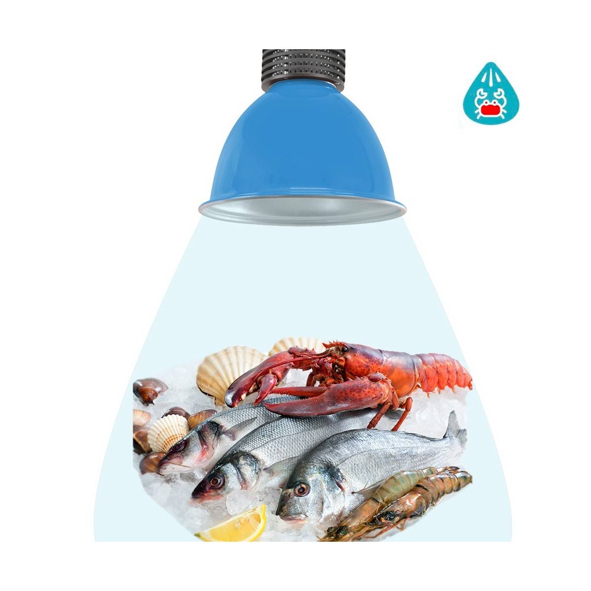 30W LED-Dunstabzugshaube speziell für Fisch- und Meeresfrüchtegeschäfte.