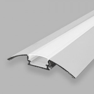 Profil für LED-Streifen am Boden in Halbmondform - 9x52mm - Mit Diffusor - 2 Meter