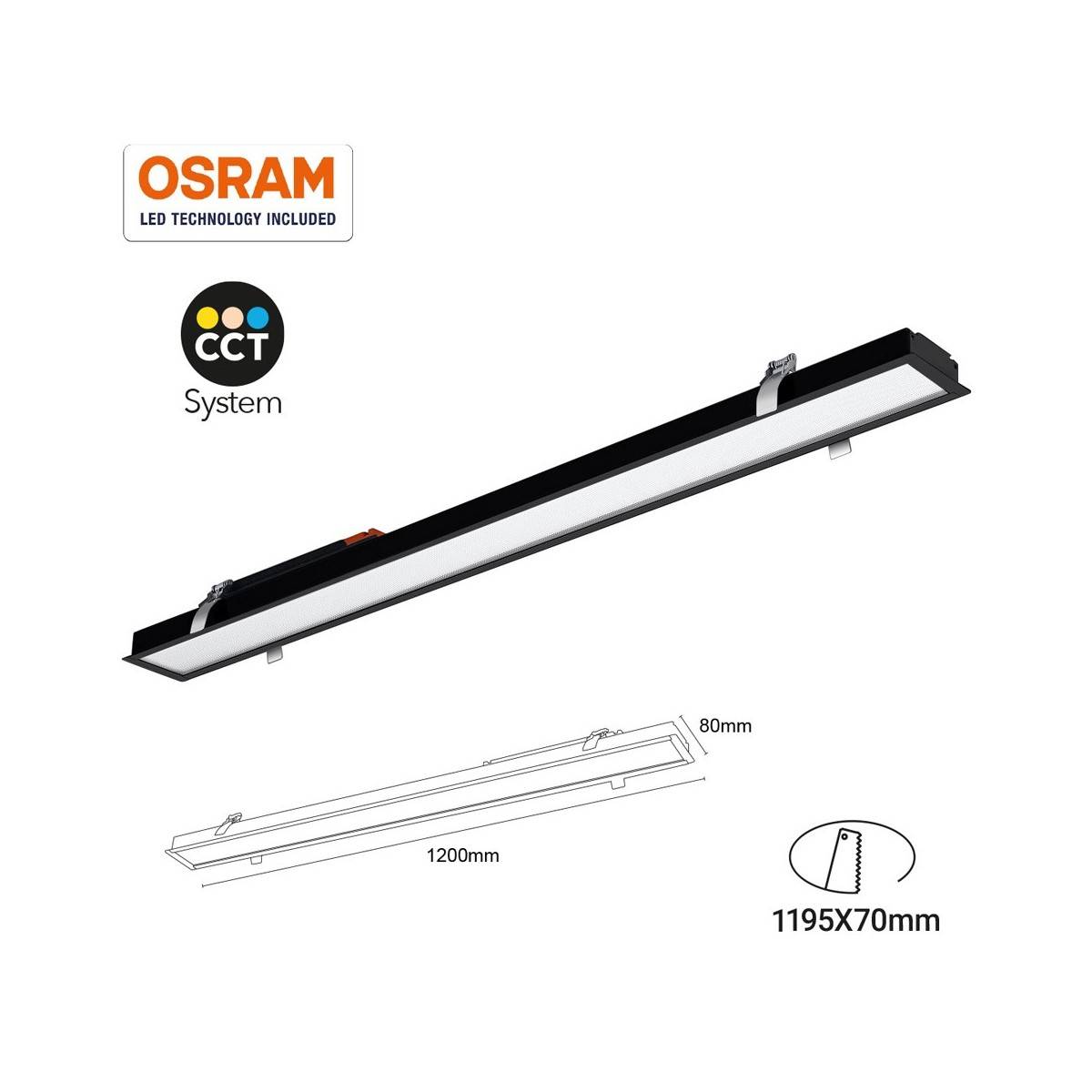 CCT recessed linear LED spotlight