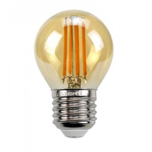 Lampadina decorativa Vintage ø64 mm E27 Led Bulbs ST64 4x Filament 4W,  bianco caldo