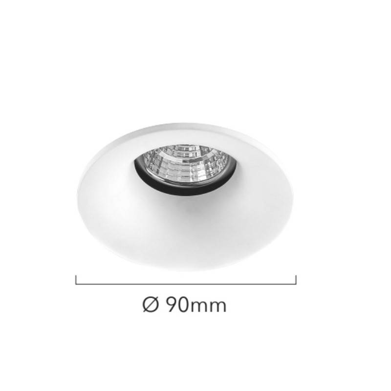 Any Lamp Recessed Spot Circular Aluminium, Cutout 65mm - GU5.3 Socket