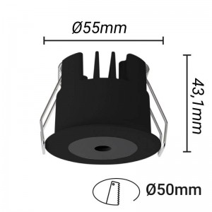 Mini recessed downlight LED 5W Low UGR 55x43.1mm