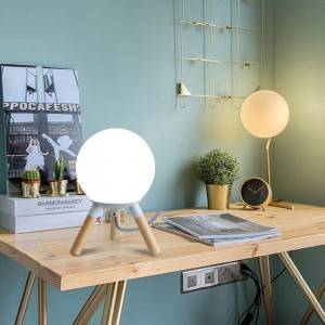 Wooden table lamp "MOON".