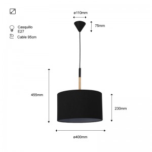 Black lamp dimensions