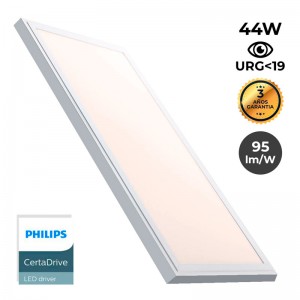 Slim surface LED panel 120X30 cm - Driver Philips - 44W - UGR19 - With mounting KIT