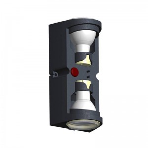 MARTA 90 WALL LAMP FOR INDOOR/OUTDOOR FUMAGALLI MARTA 90 IN OPAL BLACK, DOUBLE LAMP HOLDER GU10 UP-DOWN, IP55