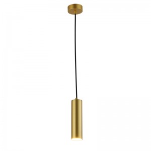 Golden tube pendant lamp