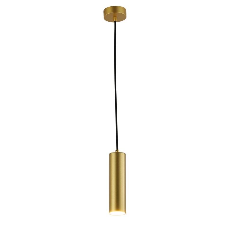 Golden tube pendant lamp