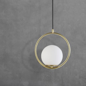 Pendant ceiling lamp golden crystal ball "KATE" inspiration by Flos IC