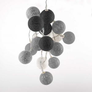 LED Garland cotton balls 20 Balls with USB 3m-IP44-4cm