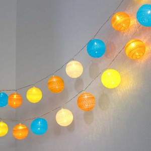 LED Garland cotton balls 20 Balls with USB 3m-IP44-4cm