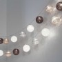 LED Garland cotton balls 20 Balls with USB 3m-IP44-4cm