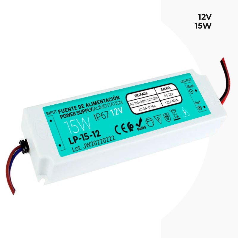 IP67 Waterproof Power Supply 12V 15W